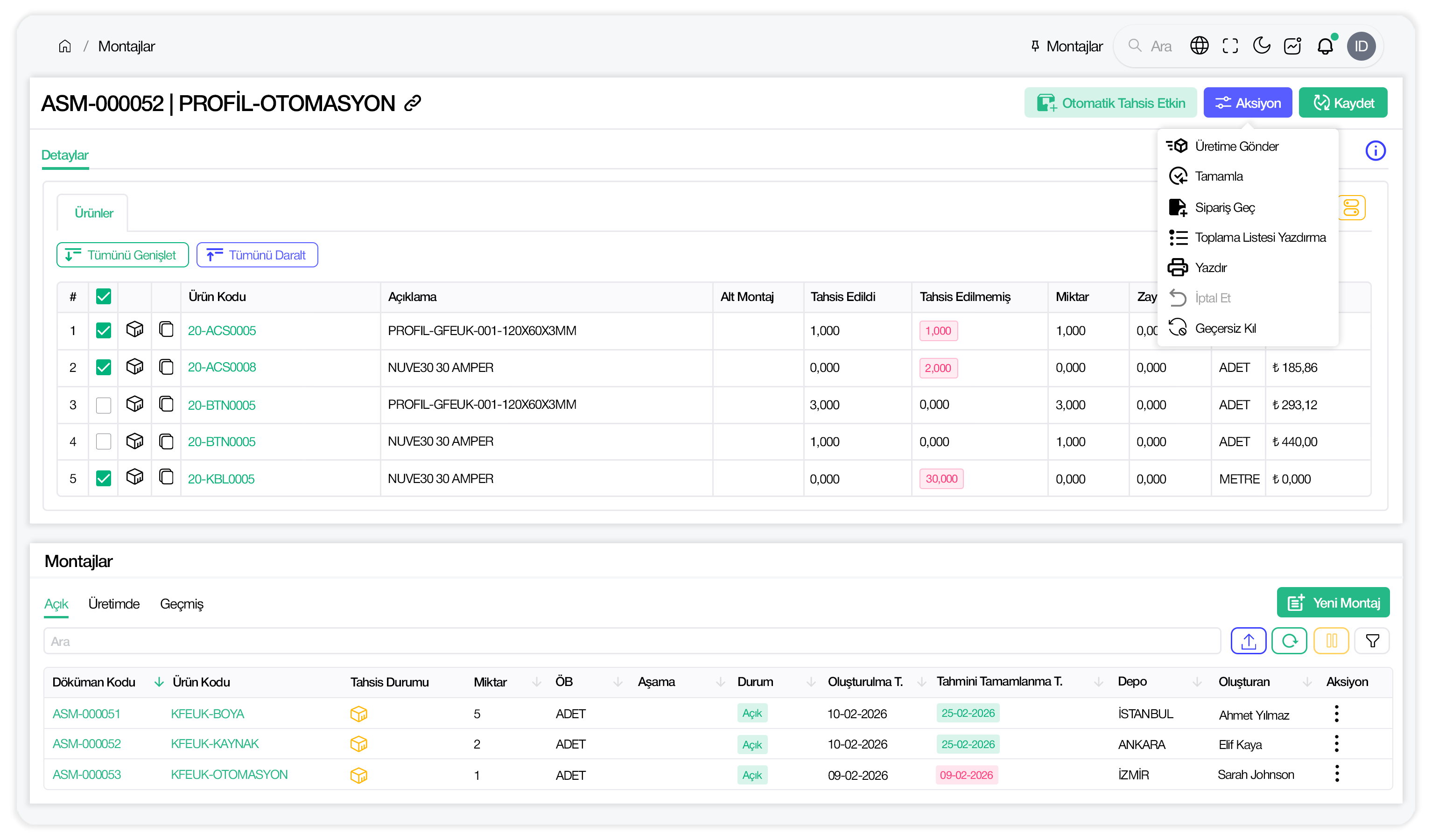MRP ve üretim planlama